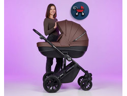 Детская коляска 3 в 1 Farfello Molly Trio Шоколадный (Экокожа)