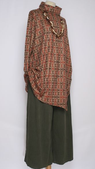 СВИТЕР  "ХОМУТ-разрез" какао до р.54