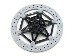 Technic, Steering Brake Disk 8 x 8 with Black Center Pattern, Light Bluish Gray (71711pb01 / 6331551)