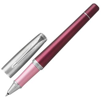 Ручка-роллер подарочная PARKER "Urban Premium Dark Purple CT", темно-пурпурный корпус, хромированные детали, черная, 1931570