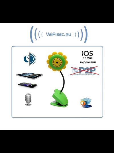 MACRO SEE, Бюджетная WiFi видеоняня с DVR (baby) Ромашка, VGA (iCamSee - IOS)
