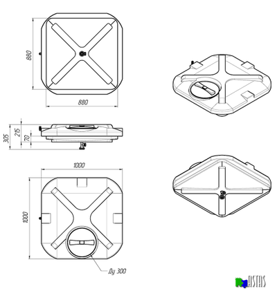 Бак для душа «Rostok» 110л с подогревом (копия)