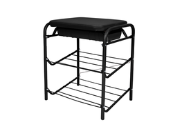 Банкетка с мягким сиденьем и ящиком БП1-1, цвет черный/матовый черный