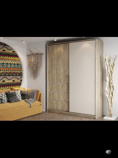 Бохо ШК-006 шкаф-купе Дуб Крафт Серый/Кашемир