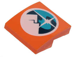 Slope, Curved 2 x 2 x 2/3 with Dark Blue, Dark Azure and White Arctic Explorers Logo Pattern, Orange (15068pb140 / 6225504)