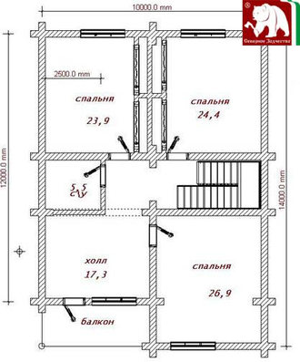 Проект 3-105, 260 м2, 10*12