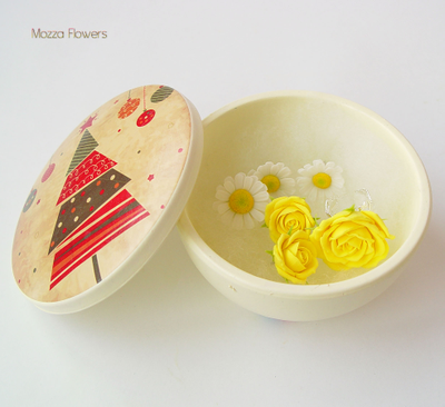 Комплект украшений "Желтые розы".