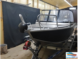 ТЕНТ НА ЛОДКУ ТРИЕРА 390 (фиш) с леерами на носу