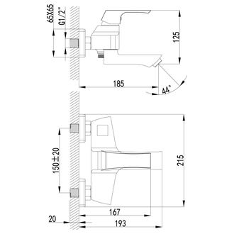 Смеситель для ванны Unit LM4514C