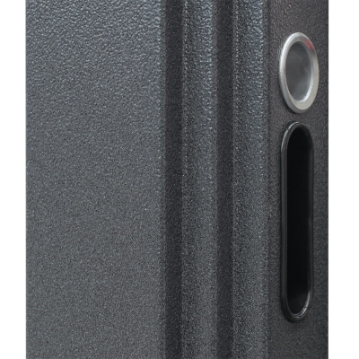 Стальная дверь   Titanium с окном и английской решеткой (терморазрыв 3к)