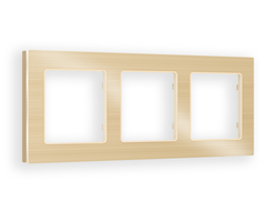 Рамка 3-ая Шампань металл шлифованный, коллекция PLATOS - Ambrella Volt - ALFA