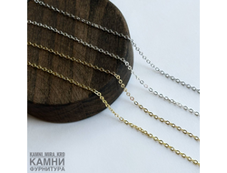 Цепь мелкая ЛЮКС якорная плоское звено, размер и покрытие в ассортименте, цена за метр