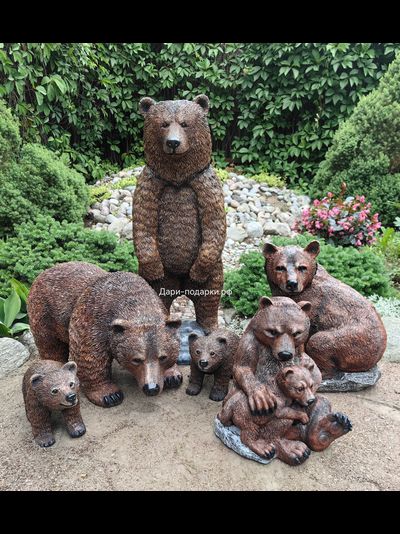 Медведь - символ силы, мудрости и защиты  103*56*53см   8 кг  полистоун - не боится влаги и перепадов температур Россия 14847/012984