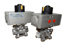 Кран шаровой, трехсоставной, разборный на стяжках из нержавеющей стали с пневмоприводом двойного действия ШК-ПГС315304-PAT032D (Дн15) 1/2"