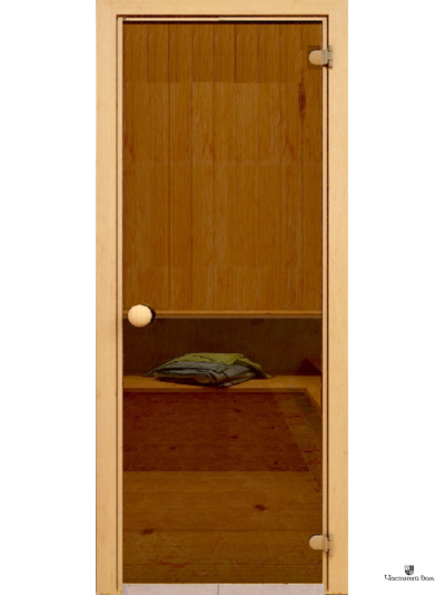 Дверь стеклянная для бани и сауны Эконом Классика бронза 6 мм 700*1900 мм