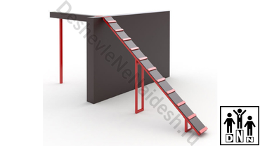 Элемент полосы препятствий забор с наклонной доской