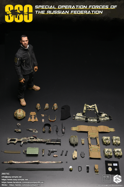 ПРЕДЗАКАЗ - Пулеметчик ССО РФ - Коллекционная ФИГУРКА 1/6 scale Special Operation Forces of The Russian Federation (SSO) (26075С) - Easy&Simple ?ЦЕНА: 26300 РУБ.?