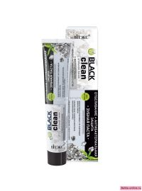 Витекс Black Clean Зубная паста Отбеливание  + антибактериальная защита с микрочастицами черного активированного угля и серебром 85г