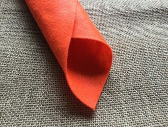 Фетр мягкий, толщина 0,5-1 мм, размер 20*30 см, 1 лист, цвет оранжевый