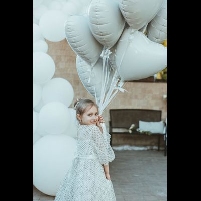 Оформление детский день рождения в белом стиле № 1454