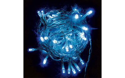 Гирлянда линейная  4метра синяя 40led прозрачный шнур