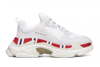 Balenciaga Triple S x Gucci Белые с красным (36-45)