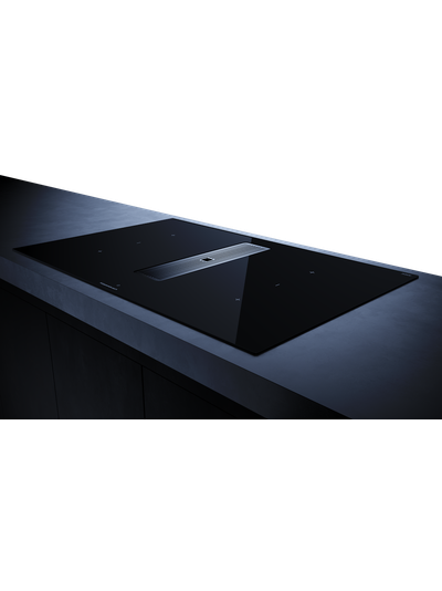 Индукционная варочная панель с вытяжкой Kuppersbusch KMI 8350.0 SR Silver Chrome