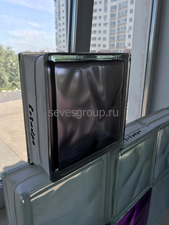 Стеклоблок Vitrablok перламутр черное золото волна