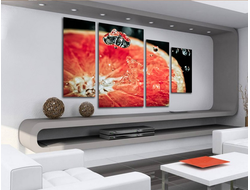 Модульная картина "Капли и цитрус"