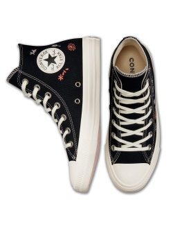 Кеды Converse Chuck Taylor All Star черные высокие с вышивкой