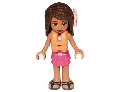 Friends Andrea - Dark Turquoise Halter Top, Magenta Skirt, Orange Life Jacket, Bright Pink Flower, n/a (frnd505)