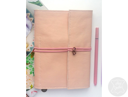 скетчбук, скетчбук купить, блокнот ручной работы, блокнот из розовой кожи, подарок для девушки