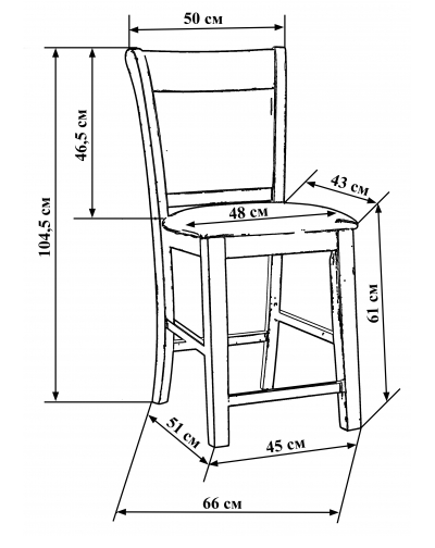 Стул полубарный стул LMB-1602