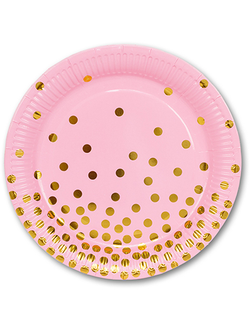 Тарелка бум Горошек золотой 17см 6шт/G