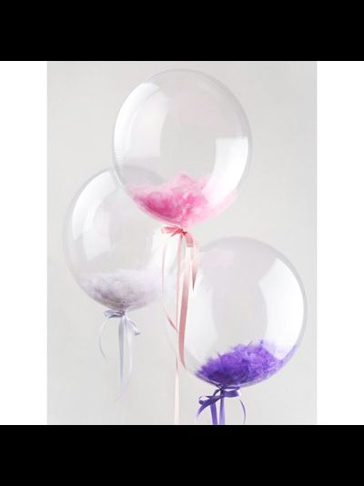 Прозрачный Баблс с Перьями