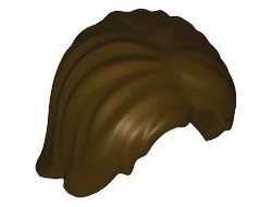 Minifigure, Hair Mid-Length Tousled with Center Part, Dark Brown (88283 / 4568934)