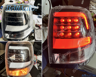 Cтопы Toyota Land Cruiser 200 07-15 в стиле 21 года LED (дымчатые серые)