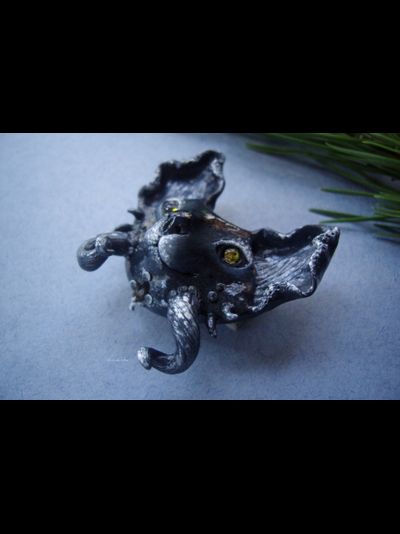 Коллекционная брошь с морским котом "Глубоководный Дэйви Кош"