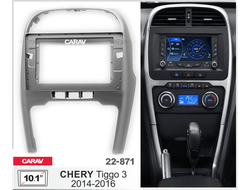 ПЕРЕХОДНАЯ РАМКА ДЛЯ УСТАНОВКИ АВТОМАГНИТОЛЫ CARAV 22-871: 10.1" / 250:241 x 146 mm / CHERY Tiggo3 2014-2016