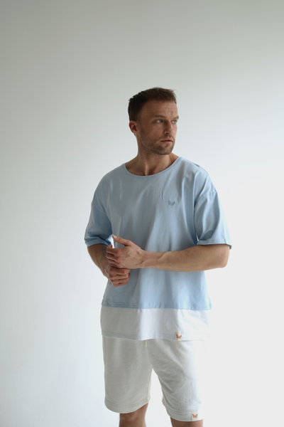 МУЖСКАЯ ФУТБОЛКА ГОЛУБАЯ "ПРИЯТНО"