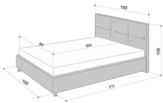 Кровать Аскона Leo с подъемным механизмом, 3 категория