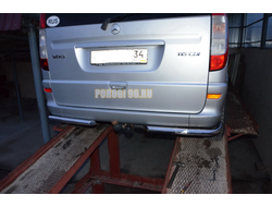 Защита заднего бампера "уголки" d60 для Mercedes-Benz Vito (2005-2014)