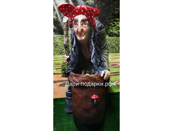 БАБА ЯГА в ступе 85*46*74 см  14 кг   полистоун Россия  15388/016790*