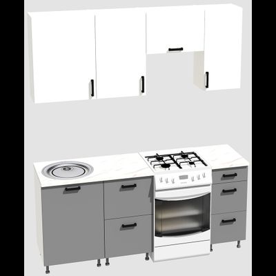 Кухня эконом 1,5 метра (600х500х400) Цвет: Белый/Базальт