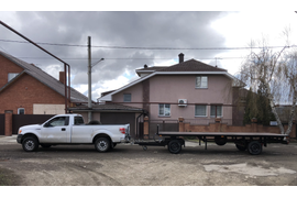 Прицеп (полуприцеп с подкатной тележкой) с одинарной ошиновкой 