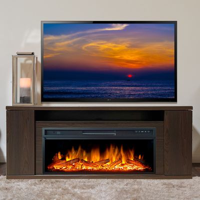 Линейный электрокамин Прованс AO с очагом Vision 42 LOG LED