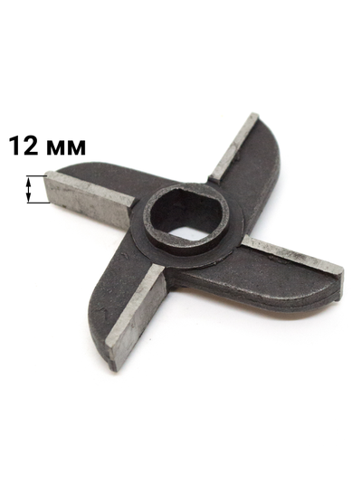 Литой двухсторонний крестовой нож с буртом для промышленных мясорубок МИМ-600, МИМ-600М, МИМ-500