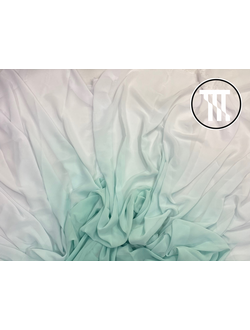 лоскут шифон градиент, цв. светлая мята + белый 290 см (R=1.4м)