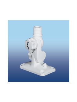 Крепление антенны Glomex RA135 резьба 1”x14 4-ходовое храповое из белого нейлона с пазом для кабеля установка на плоскость