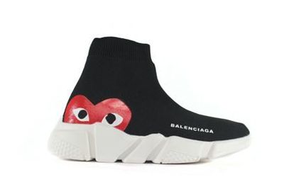 Кроссовки Balenciaga Speed Trainer x Comme des Garçons черные мужские